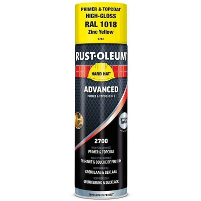 Afbeelding van rust oleum hard hat advanced grondlaag &amp; deklaag hoogglans ral 1018 500 ml