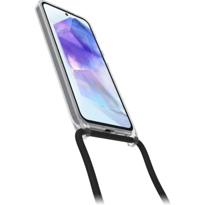 Afbeelding van OtterBox React Necklace hoesje voor Samsung Galaxy A55 5G, ultradun, beschermhoesje met verstelbare en afneembare kettingriem, getest volgens militaire standaard, Stardust Zonder Verpakking