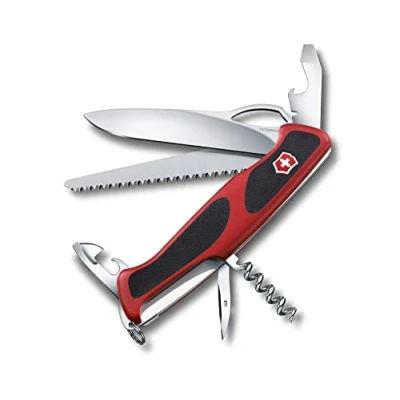 Afbeelding van Victorinox Taschenmesser RangerGrip 79 (12 Funktionen, Einhand Feststellklinge, Holzsäge), rot/schwarz