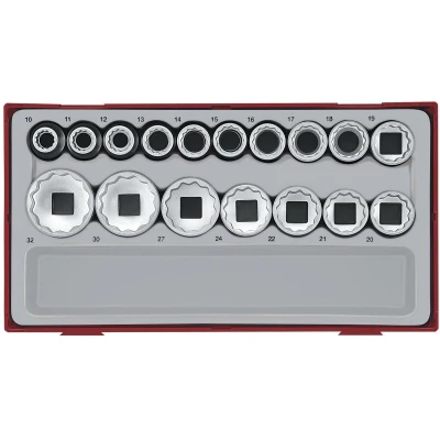 Afbeelding van TT1217 Doppenset Tc tray 17dlg. 1/2 12kant
