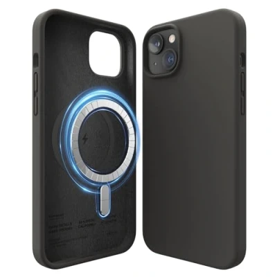 Afbeelding van elago Magnetische Silicone Hoesje Compatibel met iPhone 14 Plus Case (6.7&quot;), MagSafe Alle Toebehoren, Ingebouwde Magneten, Premie Vloeibaar Siliconehoes, Beschermende Cover (Zwart)