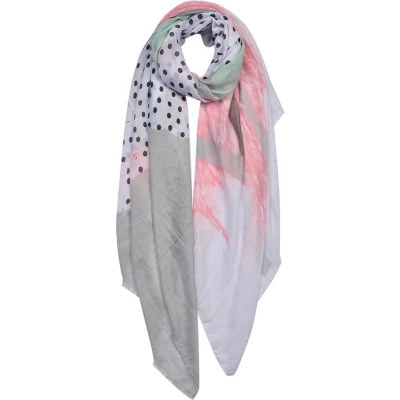 Afbeelding van Juleeze Sjaal Dames Print 85x180 cm Grijs Synthetisch Shawl
