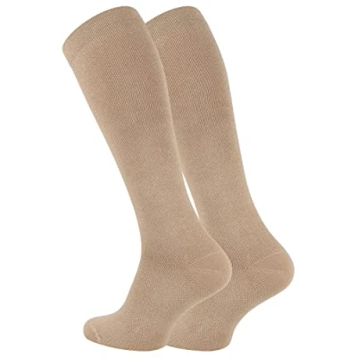 Afbeelding van VCA steunkousen reiskousen compressiekousen (2 paar) dames en heren zwart, antraciet, beige, marineblauw, 43 46 (UK 8.5 11 ? US 9.5 12)