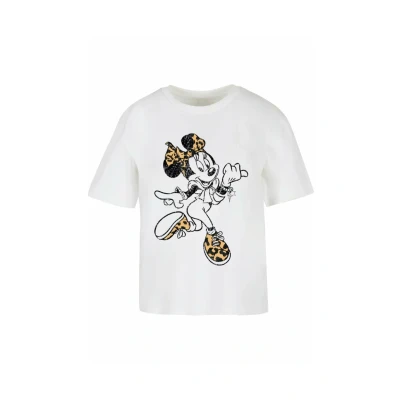 Afbeelding van Merchcode Minnie Mouse LEO Tshirt print, Dames, Maat: Large, White