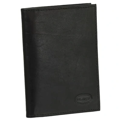 Afbeelding van Luxe lederen ID kaarthouder Basic documentenmap kaart map ideaal voor de auto verschillende kleuren, zwart, Breite ca. 9 cm Höhe 12 Tiefe 1,5 cm,