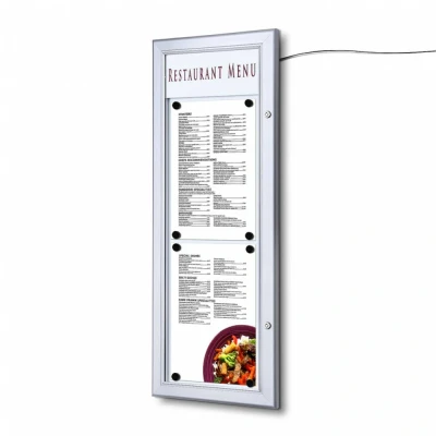Afbeelding van Outdoor Menubord LED Verlicht Met Logo Paneel 2x A4 Staand