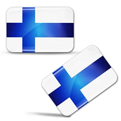 Afbeelding van Biomar Labs 2 x sticker 3D gel siliconen stickers Finland vlag auto motorfiets fiets raam deur PC mobiele telefoon tablet laptop F 60