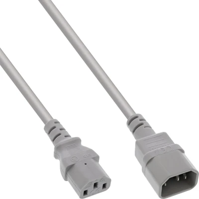 Afbeelding van C13 C14 stroomkabel voor UPS/PDU 3x 0,75mm / grijs 0,30 meter