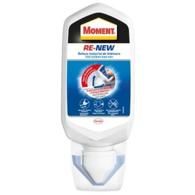 Afbeelding van Henkel Re New Witte Siliconen Voegen Vernieuwer en Reparatiepasta, Schimmelbestendig Waterdicht, 80 ml