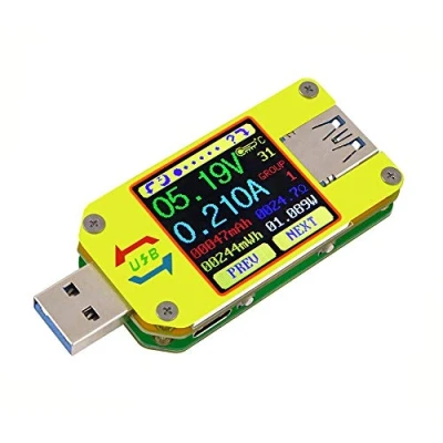 Afbeelding van DollaTek UM34C USB metertester Spanningsstroom Bluetooth batterij Oplader Ampèremeter Multimeter tester, 1,44 inch LCD kleurenscherm 3.0 Type C Kabelweerstand Belastingimpedantiemeter