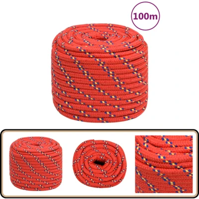 Afbeelding van vidaXL Boottouw 16 mm 100 m polypropyleen rood