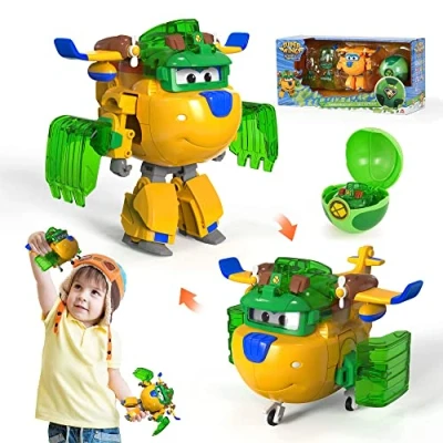 Afbeelding van Super Wings Iron Donnie 14 cm, Ball Earth Power, speelgoedvliegtuig, transformeerbare robot, actiefiguur, speelgoed voor kinderen van 3, 4, 5, 6, 7, 8, 9, 10 jaar, jongens en meisjes