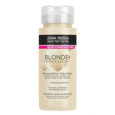 Afbeelding van John Frieda BLONDE+ Repair System Pre Shampoo Treatment Inhoud: 100 ml Met Bond Building Plex Voor door bleken beschadigd blond beschermt het haar