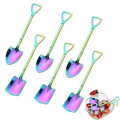 Afbeelding van Roestvrijstalen Koffielepel, Theelepel, Ijslepel, Dessertlepel, Schepvormige Menglepel Bestekset (6 Stuks)