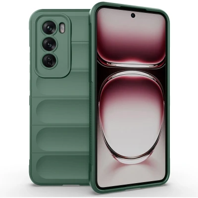Afbeelding van Oppo Reno 12 Pro Hoesje Siliconen en TPU (zacht) imoshion Softcase/Backcover Donkergroen Telefoonhoesje
