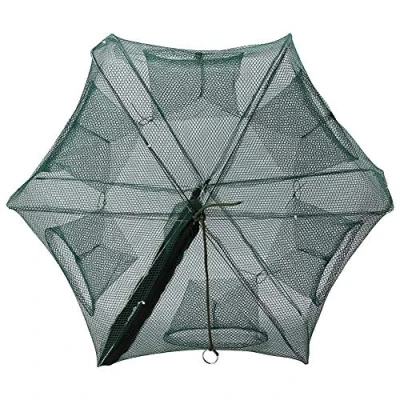 Afbeelding van 6/12 Gaten Draagbare Vouwen Visnet Automatische Visvangst Trap Netto Garnalen Kooi Minnow Rivierkreeft Krab aas Gegoten Nylon Inklapbare Vis Cast Dip Cage