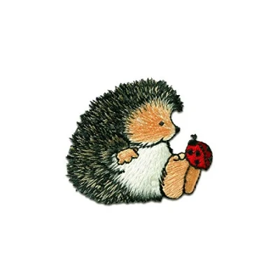 Afbeelding van Lapjes Appliqués Margaret Sherry Hedgehog Beetle Animal overdrukplaatjes opzetstukken Applicaties opnaaien opstrijken Lap Patches, Maat: 5,5 x 4,6 cm