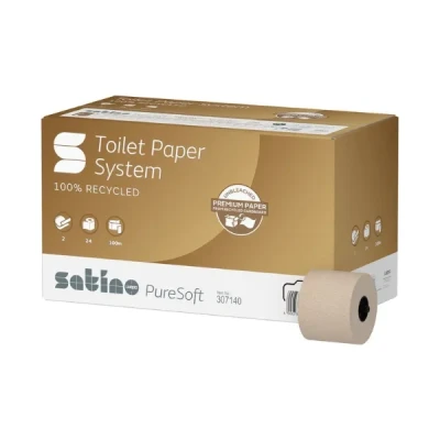 Afbeelding van Satino Puresoft Toiletpapier Met Dop 2 Laags 24 X 100 Meter