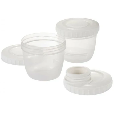 Afbeelding van Difrax Moedermelk bewaarbakjes incl. Kolfaansluiting 2 bakjes + 1 deksel