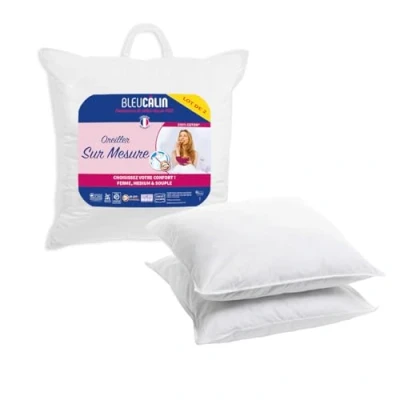 Afbeelding van Bleu Câlin Set van 2 hoofdkussens met individuele vulregeling, 60 x cm, wit, OCRZ