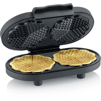 Afbeelding van Severin WA 2118 Duo Wafelijzer Black Line, ca. 1.200W, PFAS vrije coating op de bakplaten, stijlvol en mat design