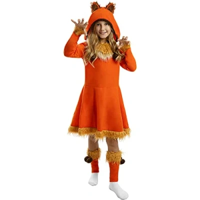 Afbeelding van FUNIDELIA Vos kostuum voor meisjes Maat: 122 134 cm Oranje