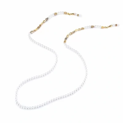 Afbeelding van Bijoutheek Collier Brillenkoord Schelpen Parels Wit