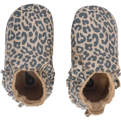 Afbeelding van Bobux Babyslofjes Soft Soles Gold Leopard Print Small