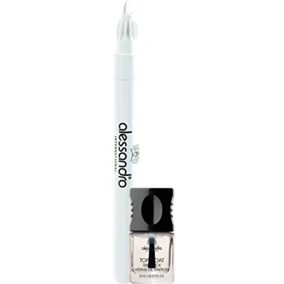 Afbeelding van alessandro Effectlak French Liner set, wit, per stuk verpakt (3,2 ml + 5 ml)