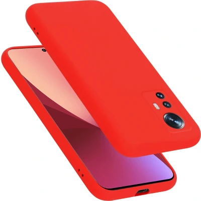 Afbeelding van Cadorabo Hoesje geschikt voor Xiaomi 12 / 12X Case in LIQUID ROOD Beschermhoes TPU silicone Cover