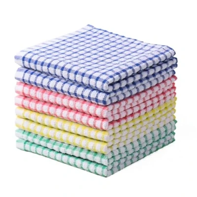 Afbeelding van Oeleky Afwasdoeken voor keuken afwas, super absorberende vaatdoeken, katoenen badstof reinigingsdoeken, 8 stuks, 30 x cm