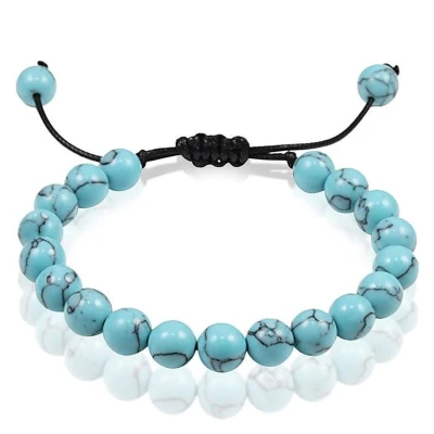 Afbeelding van Verstelbare kralen armband Memphis Turkoois Natuursteen 8mm