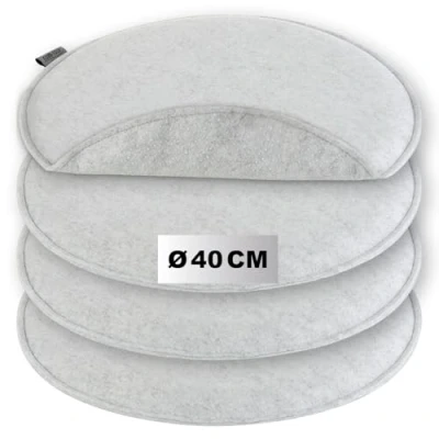 Afbeelding van Zitkussens van vilt, gevoerd stoelkussen, ronde zitkussen voor eetkamer, tuin, balkon, antislip onderkant met