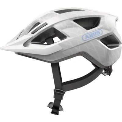 Afbeelding van ABUS Fietshelm Aduro 3.0 LED sportieve City helm in stijlvol design voor dagelijkse en tochten met achterlicht dames heren maat L, wit