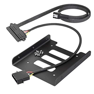 Afbeelding van KabelDirekt SSD/HDD montageframe (22 pin SATA connector op 4 Molex stroomkabel 30 cm en 7 3 datakabel 6 Gbit/s 60 8x schroeven (kruiskop))