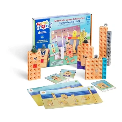 Afbeelding van Learning Resources MathLink Cubes Numberblocks 2130 Activiteitenset, Speelgoed voor 3 jarige Jongens en Meisjes, 20 Activiteiten Gerelateerd aan de TV serie, Sensorisch Autisme