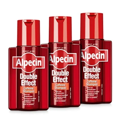 Afbeelding van Alpecin Double Effect 3x 200ml Anti roos en natuurlijke haargroei shampoo Energizer voor sterk haar Haarverzorging mannen Made in Germany