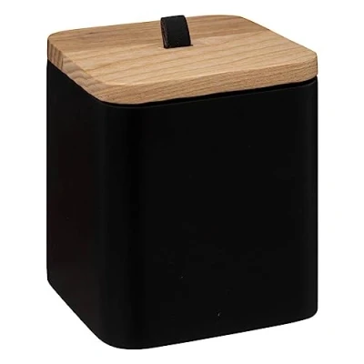 Afbeelding van Zwarte wattenschijfjeshouder houtlook Heavy Duty Opbergbox Five®