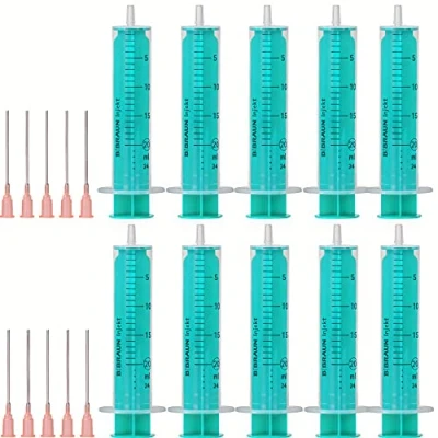 Afbeelding van MedixX 10 stuks spuitset met stompe naalden, verschillende maten voor hobby en doe het zelf, spuiten afzonderlijk steriel verpakt (10 x 20 ml spuit naalden)