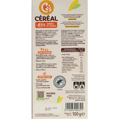 Afbeelding van 3x Céréal Chocoladetablet Praline 100 gr