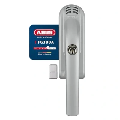 Afbeelding van ABUS Afsluitbare Raamgreep FG300A AL0125 Raamknop met Drukcilinder en Alarmfunctie, Gelijksluitend Veiligheidsniveau 7 71904 Zilver