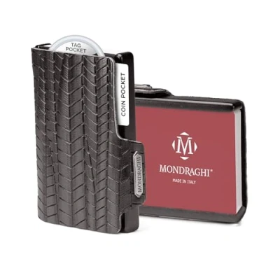 Afbeelding van MONDRAGHI® Mini portemonnee ultralicht, slim creditcardhouder en kaarthouder met muntenvak, echt leer klein tas Evolution, zwart, kaarthouder, bankbiljetten, muntvak .., Small,