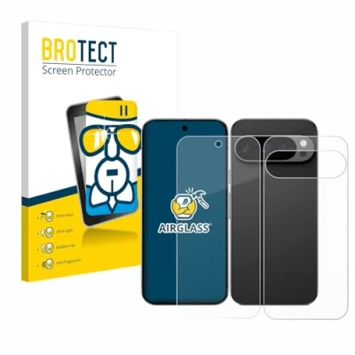 Afbeelding van BROTECT Screenprotector voor Google Pixel 9 Pro (Voor+Achter) Folie Beschermfolie Beschermglas transparant