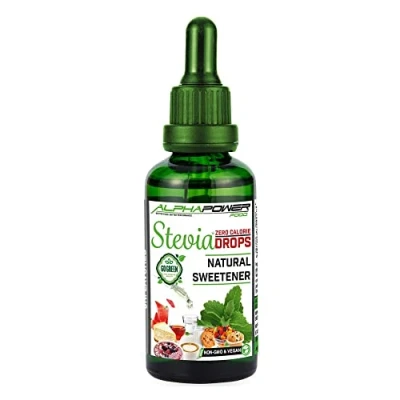 Afbeelding van ALPHAPOWER FOOD Liquid Stevia Drops 50ml Pure Sweetener Sugar free Alternative, replacement Substitute, bitter