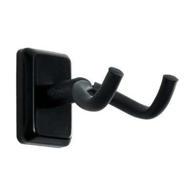 Afbeelding van Gator Frameworks Akoestische/Elektrische Gitaar Wandhanger met zwarte montageplaat (GFW GTR HNGRBLK)