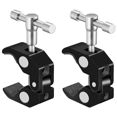 Afbeelding van 2 stuks camera&#039;s super Klem, Magic Arm klem met 1/4 en 3/8 schroefdraadclips, cameraklem houder, statief voor flitslicht, statief, LED verlichting