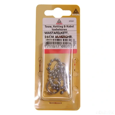 Afbeelding van Deltafix wastafelketting messing verchroomd 26 cm 1 st.