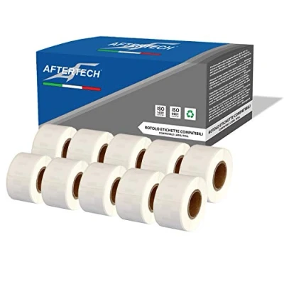 Afbeelding van Aftertech 10 x 99010 28 89 mm compatibele zelfklevende etiketten (130 etiketten/rol = 1300 in totaal) voor Dymo LabelWriter Seiko SLP etiketteermachines S0722370