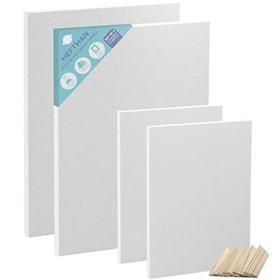 Afbeelding van HEFTMAN Artist Blank Canvas Frame A4 &amp; A3 Kunst om te schilderen, Blanco doeken voor Kunst, Acryl Schilderen Olieverfschilderij Set van 4 Schilderij