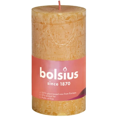 Afbeelding van Bolsius Rustiek stompkaars shine 100/50 honeycomb yellow 1 stuks